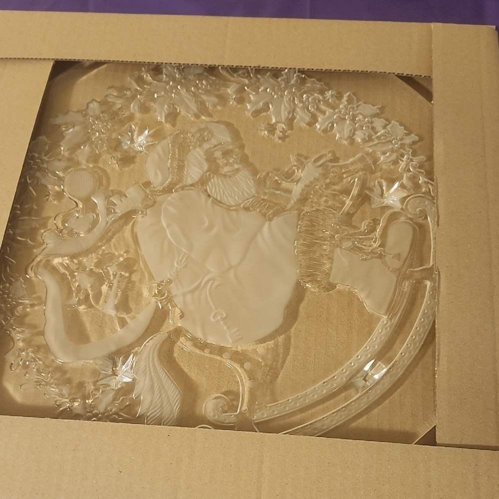 Santa Claus Glass Platter